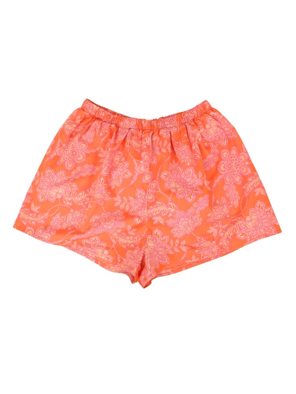 Olivaceous Shorts Women’s Small Orange Pink Floral Paisley Pull On Lined Boho